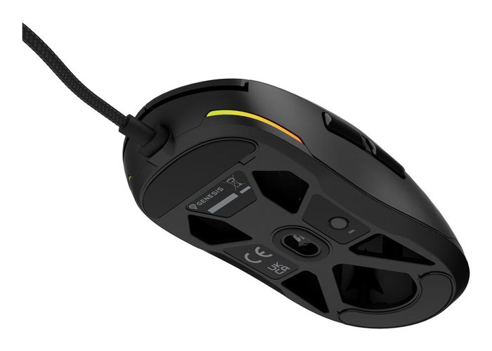 Genesis Krypton 660 Ratón Gaming Negro, Óptico Pixart PAW3327, 12000 DPI, 6 Botones Programables, Retroiluminación RGB, USB