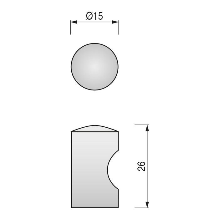 HERRAJES ALK Pomo Acero Inoxidable Gusta D15Mm Negro/Mate para Muebles y Cajones Resistente a Humedad