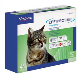 Virbac Effipro Duo Gato Spot-On Antiparasitario para Gatos - 4 Pipetas