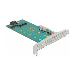 DeLOCK PCI Express x4 Tarjeta a 1x M.2 Key B + 1x NVMe M.2 Key M - Factor de Forma Low Profile, Compatible con PCIe 4.0 y SATA 3.0