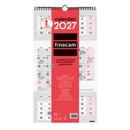 Finocam Calendario de Pared 2027 con 3 Meses a la Vista