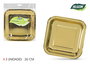 Algon Set 3 Platos Cartón Oro Cuadrados 26 cm (18 Unidades)