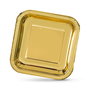 Algon Set 3 Platos Cartón Oro Cuadrados 26 cm (18 Unidades)