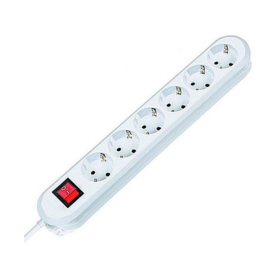 Bachmann SMART Regleta de enchufes 6x Schutzkontakt con interruptor, blanco, 1,5m Bachmann SMART Regleta de enchufes 6x Schutzkontakt con interruptor, blanco, 1,5m