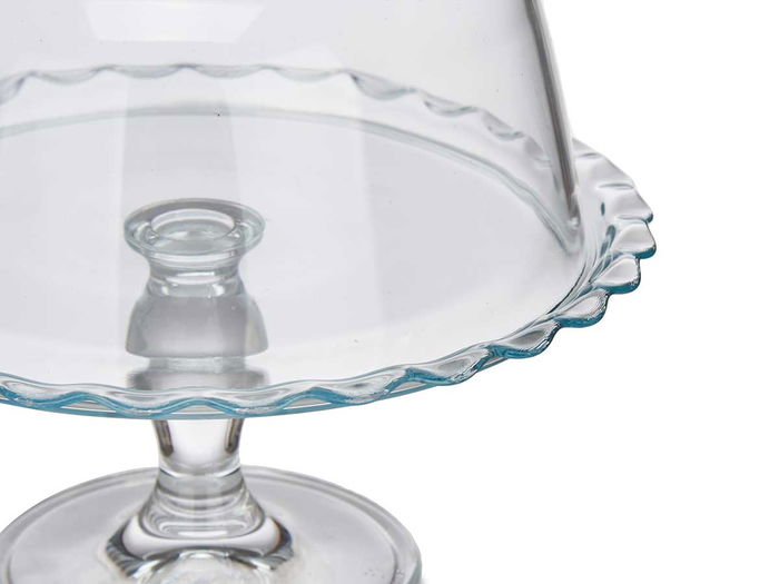 Pasabahce Tartera Con Pie Y Tapa De Vidrio Transparente 26 cm (Set de 2)