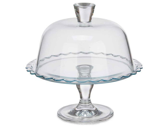 Pasabahce Tartera Con Pie Y Tapa De Vidrio Transparente 26 cm (Set de 2)