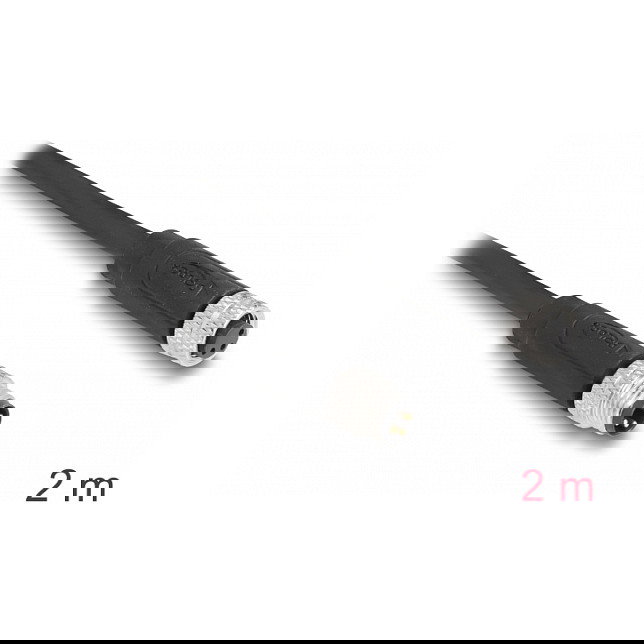 DeLOCK Cable M8 A-kodiert 3 Pin Macho a Hembra PUR (TPU) 2 m Negro - Cable de 2 m con conectores M8 DeLOCK Cable M8 A-kodiert 3 Pin Macho a Hembra PUR (TPU) 2 m Negro - Cable de 2 m con conectores M8