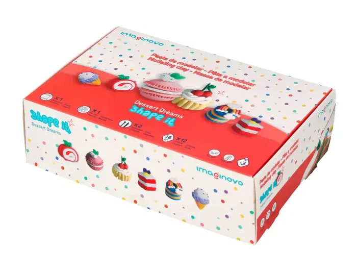 Imaginovo Pasta para Modelar Secado al Aire Set 12 Colores Shape It Dessert Dream con Herramientas e Instrucciones Imaginovo Pasta para Modelar Secado al Aire Set 12 Colores Shape It Dessert Dream con Herramientas e Instrucciones