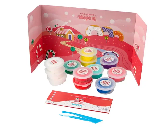 Imaginovo Pasta para Modelar Secado al Aire Set 12 Colores Shape It Dessert Dream con Herramientas e Instrucciones Imaginovo Pasta para Modelar Secado al Aire Set 12 Colores Shape It Dessert Dream con Herramientas e Instrucciones