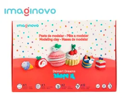 Imaginovo Pasta para Modelar Secado al Aire Set 12 Colores Shape It Dessert Dream con Herramientas e Instrucciones