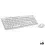 Teclado y Ratón Logitech Blanco Qwerty Español (6 Unidades)