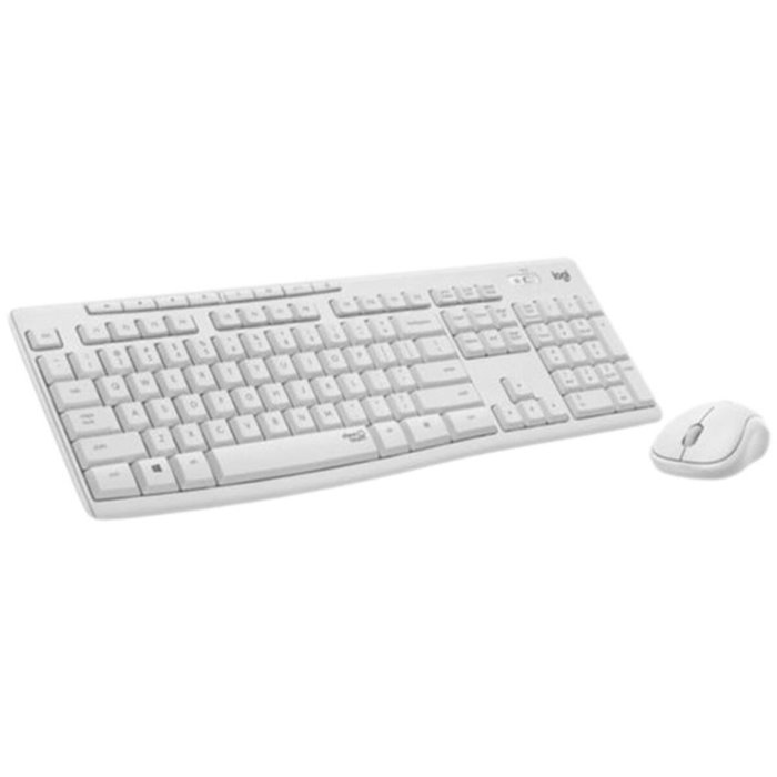 Teclado y Ratón Logitech Blanco Qwerty Español (6 Unidades)