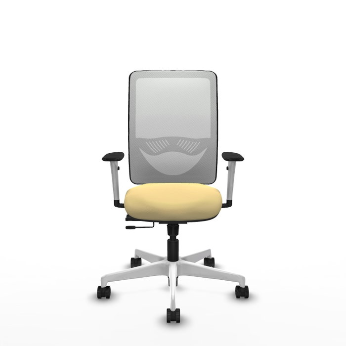 PIQUERAS Y CRESPO Silla de oficina Zulema con mecanismo Sincro/Traslack, Crema y Blanco