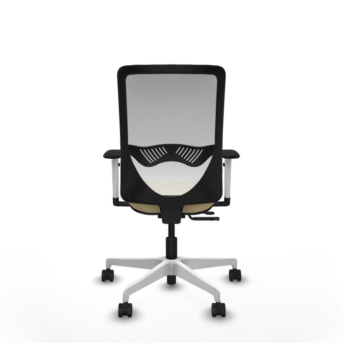 PIQUERAS Y CRESPO Silla de oficina Zulema con mecanismo Sincro/Traslack, Crema y Blanco