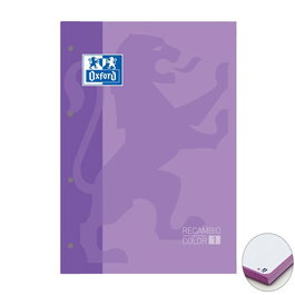Recambio Oxford School Color 1 Encolado A4+ 80H 90Gr 4 Taladros Cuadric.5X5 Malva-Lila (1 Color De Recuadro) (Set de 5)