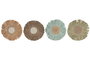DKD Home Decor Decoración de Pared de Rafia y Yute 26x1x26 Surtido de 4 Colores