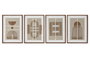DKD Home Decor Set de 4 Cuadros Modernos 3D de Yute y MDF