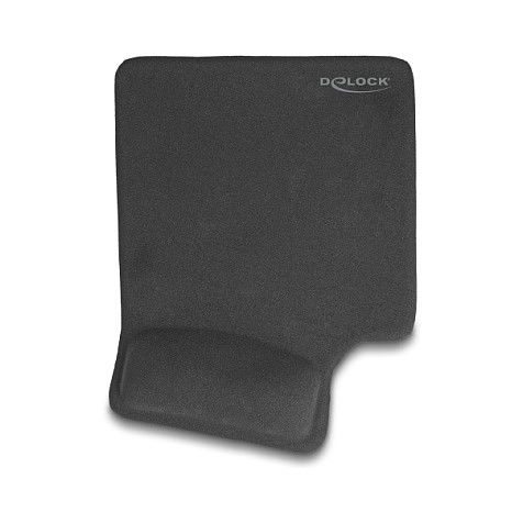 DELOCK Alfombrilla de Ratón Ergonómica con Gel para Zurdos, Negro