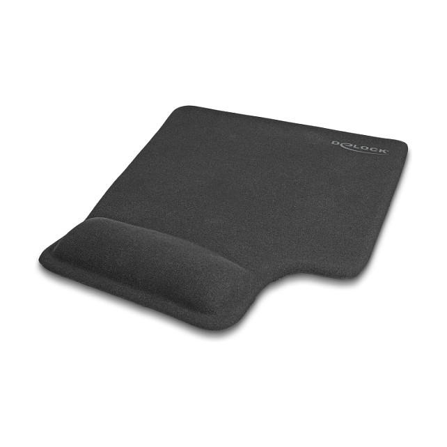 DeLOCK Alfombrilla ergonómica con reposamuñecas de gel para zurdos negra DeLOCK Alfombrilla ergonómica con reposamuñecas de gel para zurdos negra