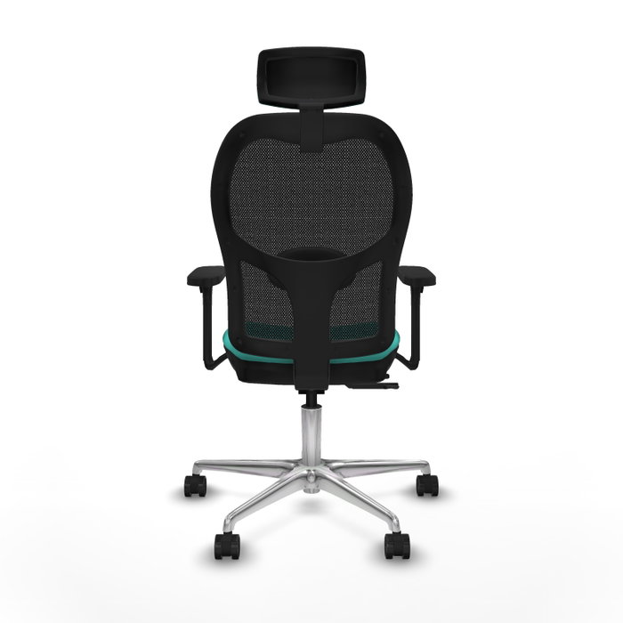 PIQUERAS Y CRESPO Silla de oficina Jorquera con mecanismo Sincro/Traslack, Turquesa y Negro