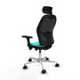 PIQUERAS Y CRESPO Silla de oficina Jorquera con mecanismo Sincro/Traslack, Turquesa y Negro
