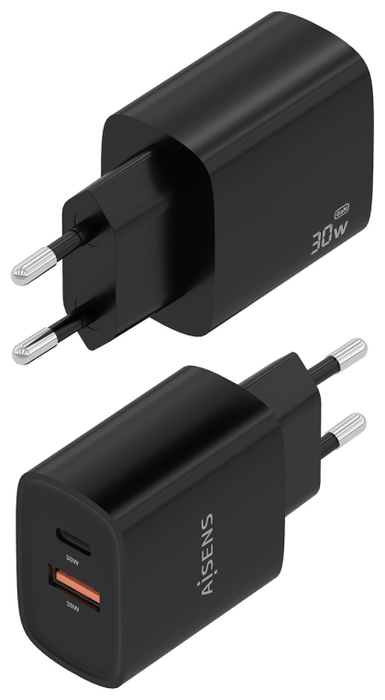 AISENS A110-0953 Cargador USB-C 30W GaN PD3.0 QC4.0 Negro