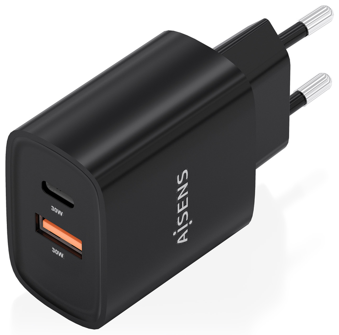 AISENS A110-0953 Cargador USB-C 30W GaN PD3.0 QC4.0 Negro