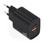 Aisens Cargador GaN 30W con USB-C PD 3.0 y USB-A QC 3.0, Negro