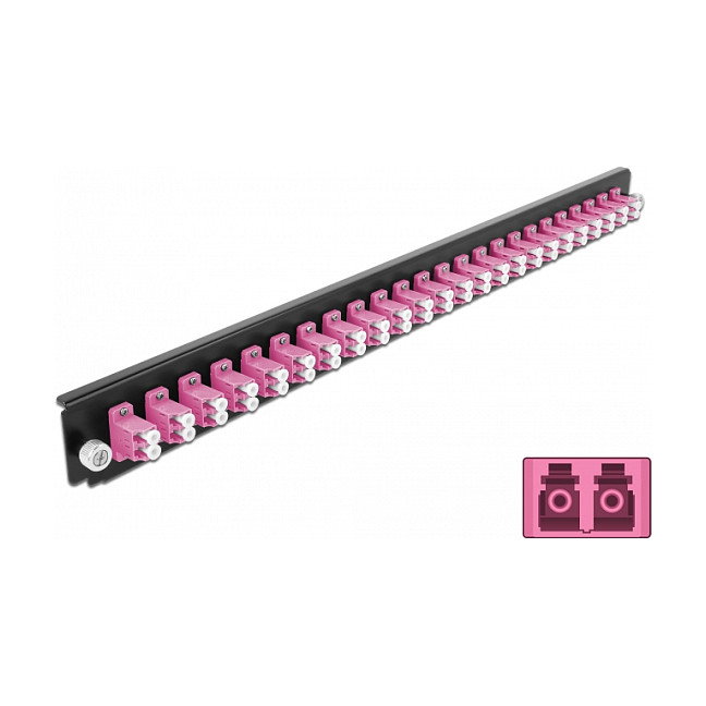 DeLOCK Panel Frontal de Caja de Empalme 24 Puertos LC Duplex Violeta 19 pulgadas