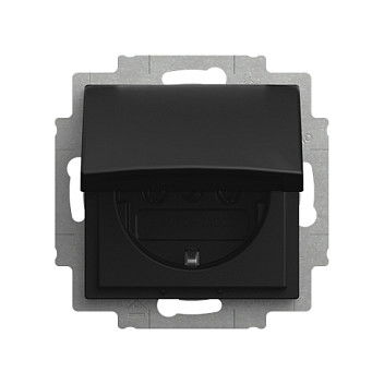 Busch-Jaeger 20 EUK-915 Enchufe Schuko de 1 Toma con Tapa abatible para Europa Color Negro Busch-Jaeger 20 EUK-915 Enchufe Schuko de 1 Toma con Tapa abatible para Europa Color Negro