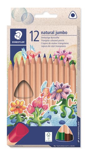 STAEDTLER Lápices de Colores 1280N NORIS NATURAL Triangular Jumbo, Set de 5 estuches STAEDTLER Lápices de Colores 1280N NORIS NATURAL Triangular Jumbo, Set de 5 estuches