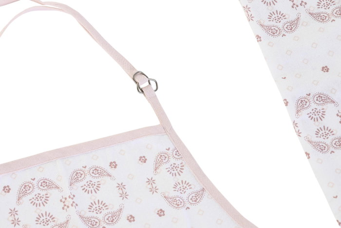 DKD Home Decor Delantal Pixel love Rosa Blanco 80 x 60 cm Set de 2 Algodón