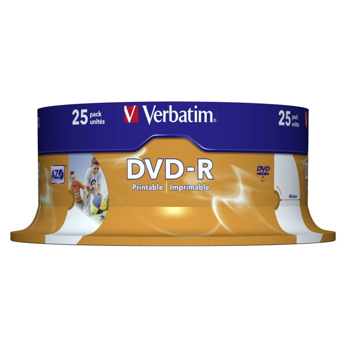 Verbatim DVD-R 4,7 GB 16x Wide Printable Pack de 25