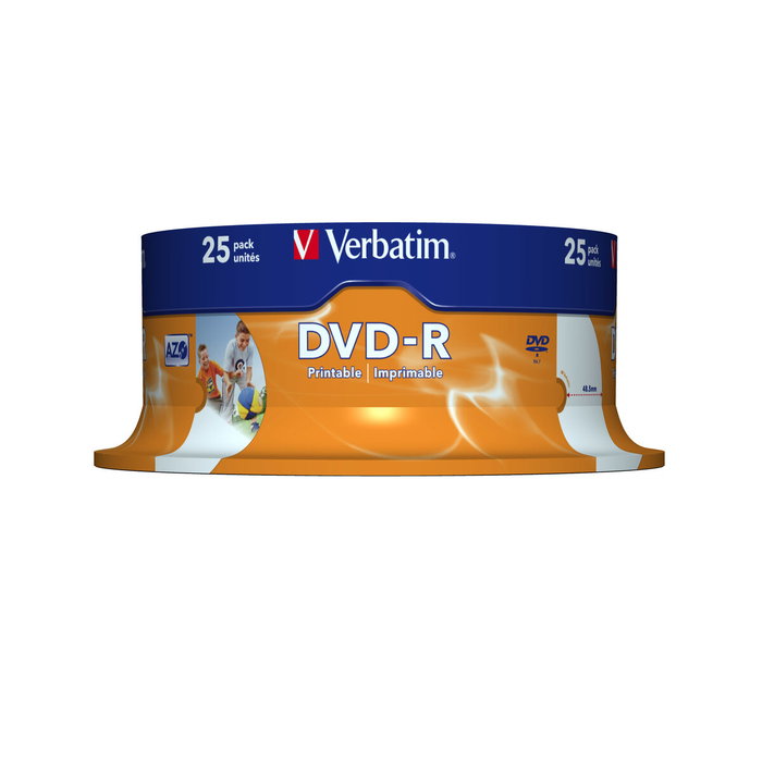 Verbatim DVD-R 4.7GB 16x Imprimible, Pack de 25 unidades