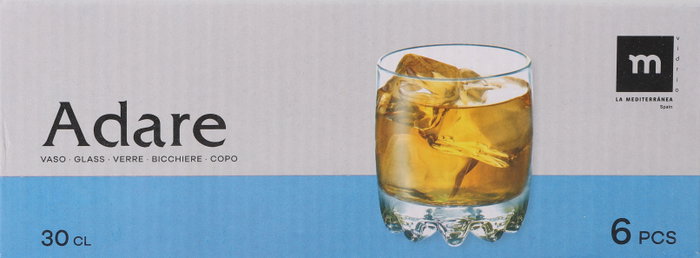 La Mediterranea Set de 6 Vasos Adare 300 cc (8 Cajas) lifecostume