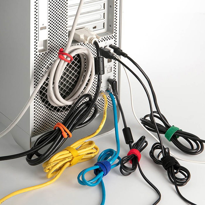 Inofix Bridas reutilizables Magic Tie 15cm, Ø6x150mm, surtido colores (rosa, naranja, verde), referencia 7005-0