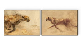 DKD Home Decor Cuadro Lienzo Leopardo Set de 2 unidades 140x100 cm