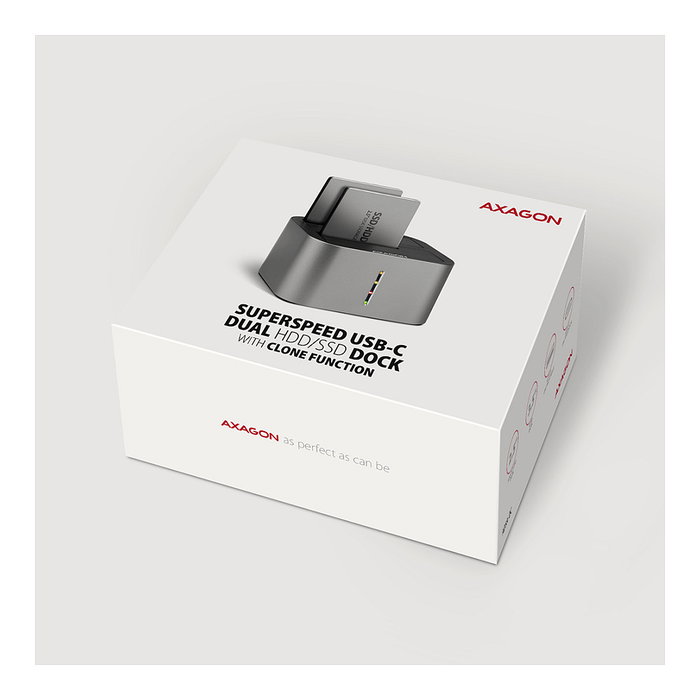 Axagon ADSA-DC Dock Station USB3.2 Gen1 - 2x SATA 6G CLONE DUAL HDD ASMedia