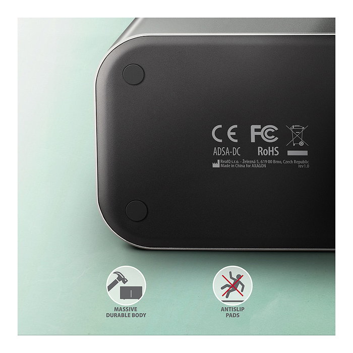 Axagon ADSA-DC Dock Station USB3.2 Gen1 - 2x SATA 6G CLONE DUAL HDD ASMedia