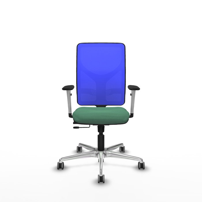 PIQUERAS Y CRESPO Silla de oficina Motilla con mecanismo Sincro/Traslack Verde esmeralda y Azul