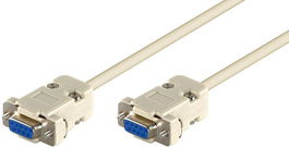 MicroConnect SCSENN2N Cable Null Modem D-SUB 9 Pines Hembra-Hembra 1.8m Conector RS232