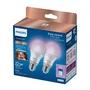 Philips PHI WFB Bombilla LED Inteligente Wi-Fi/Bluetooth A60 E27 8.5W (Equivalente 60W) RGB Blanco Escarchado - Clase F, 806 Lúmenes