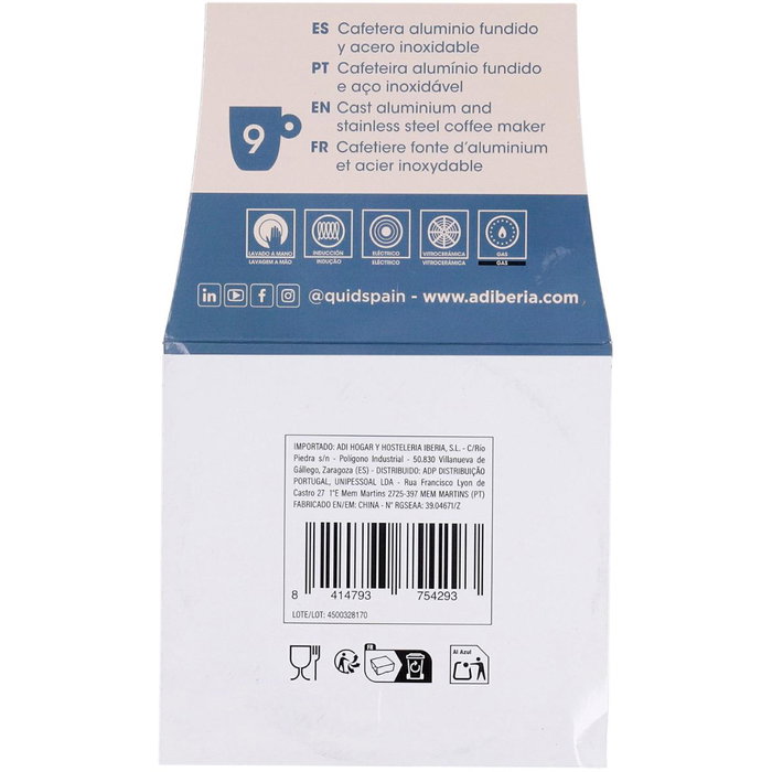 Cafetera Aluminio Fundido Baltic Quid 9 Tazas