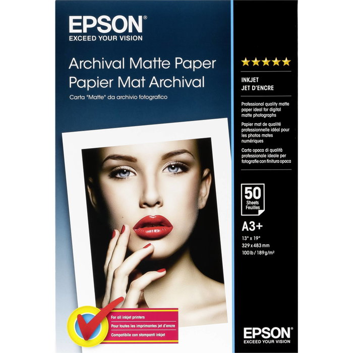 Epson Archival Matte Paper A3+ 50 Hojas Mate Blanco Epson Archival Matte Paper A3+ 50 Hojas Mate Blanco