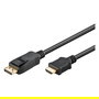 Goobay Adaptador Cable DisplayPort a HDMI 1.4 de 3 m, 4K a 30 Hz, 3840x2160, Dorado, Macho-Macho, Plug and Play, Negro - 64837