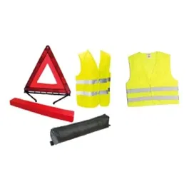 Htc Equipement 3513766118256 Pack Seguridad Triángulo de Señalización + 2 Chalecos Seguridad XL Adultos