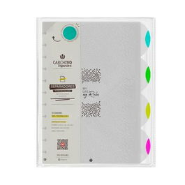 Carchivo Separadores Ingeniox Neon A4 Extraíbles 4 Posiciones Polipropileno