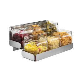 ROSSETO - SM322 - ESTACION DE CONDIMENTOS con 2 niveles y 6 recipientes - (31.75 x 21.59 x 13.66 cm)