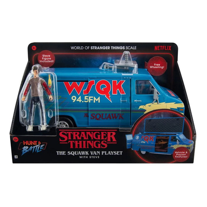 Stranger Things World Of Figure & Vehicle Vehículo con Figura The Squawk van Playset with Steve