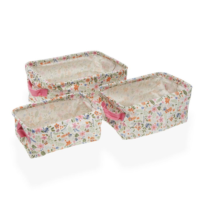 Juego de Cestas Versa 18 x 14 x 28 cm Flores Juego de Cestas Versa 18 x 14 x 28 cm Flores